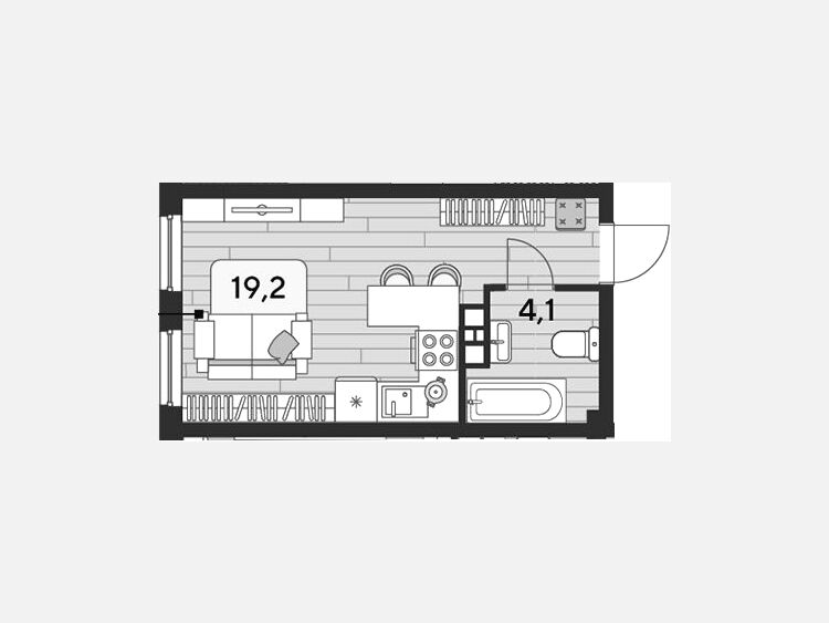 Студия, 23.30 м², 3/16 этаж фото 0