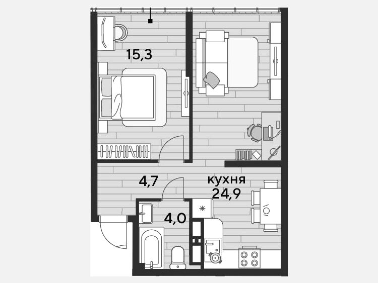2-комнатная квартира, 48.90 м², 16/16 этаж фото 0