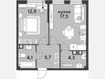 2-комнатная квартира, 44.40 м², 6/16 этаж фото 0