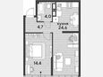 2-комнатная квартира, 47.70 м², 16/16 этаж фото 0