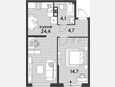 2-комнатная квартира, 47.90 м², 9/16 этаж фото 0