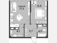 2-комнатная квартира, 44.10 м², 16/16 этаж фото 0