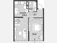 2-комнатная квартира, 47.70 м², 16/16 этаж фото 0