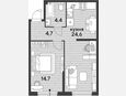 2-комнатная квартира, 48.40 м², 2/16 этаж фото 0