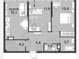 3-комнатная квартира, 59.40 м², 16/16 этаж фото 0