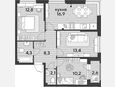 4-комнатная квартира, 68 м², 2/16 этаж фото 0