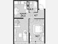 2-комнатная квартира, 47.70 м², 15/16 этаж фото 0