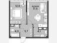 2-комнатная квартира, 44.10 м², 15/16 этаж фото 0
