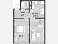 2-комнатная квартира, 47.70 м², 16/16 этаж фото 0