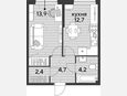 1-комнатная квартира, 37.90 м², 2/16 этаж фото 0