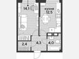 1-комнатная квартира, 37.30 м², 13/16 этаж фото 0
