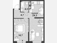 2-комнатная квартира, 47.70 м², 13/16 этаж фото 0