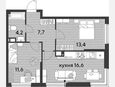 3-комнатная квартира, 53.50 м², 11/16 этаж фото 0