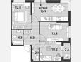 4-комнатная квартира, 68 м², 2/16 этаж фото 0