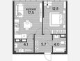 2-комнатная квартира, 44.10 м², 16/16 этаж фото 0