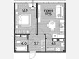2-комнатная квартира, 44.10 м², 16/16 этаж фото 0