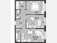 3-комнатная квартира, 60.70 м², 2/16 этаж фото 0
