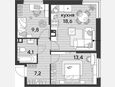 3-комнатная квартира, 53.10 м², 8/16 этаж фото 0