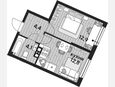 1-комнатная квартира, 34.20 м², 7/19 этаж фото 0