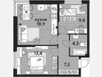 3-комнатная квартира, 53.60 м², 2/19 этаж фото 0