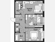3-комнатная квартира, 60.20 м², 5/19 этаж фото 0