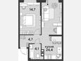 2-комнатная квартира, 47.90 м², 5/19 этаж фото 0