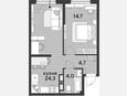 2-комнатная квартира, 47.70 м², 14/19 этаж фото 0