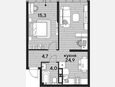 1-комнатная квартира, 48.90 м², 19/19 этаж фото 0