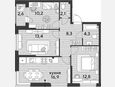 4-комнатная квартира, 68 м², 2/16 этаж фото 0
