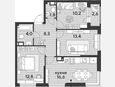 4-комнатная квартира, 67.10 м², 14/16 этаж фото 0