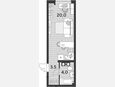 Студия, 27.50 м², 8/16 этаж фото 0