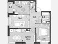 4-комнатная квартира, 67.10 м², 13/16 этаж фото 0