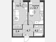 1-комнатная квартира, 37.90 м², 2/16 этаж фото 0
