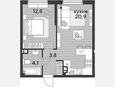 2-комнатная квартира, 41.60 м², 4/16 этаж фото 0