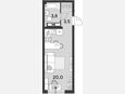Студия, 27.30 м², 13/16 этаж фото 0