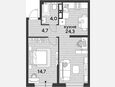 2-комнатная квартира, 47.70 м², 13/16 этаж фото 0