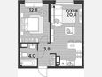 2-комнатная квартира, 41.40 м², 13/16 этаж фото 0