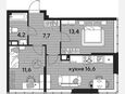 3-комнатная квартира, 53.50 м², 15/16 этаж фото 0