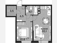2-комнатная квартира, 45 м², 7/16 этаж фото 0