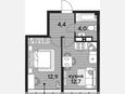 1-комнатная квартира, 34 м², 15/16 этаж фото 0