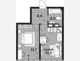 1-комнатная квартира, 35.40 м², 16/16 этаж фото 0