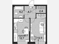 1-комнатная квартира, 37.90 м², 2/16 этаж фото 0