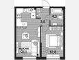 2-комнатная квартира, 42 м², 2/16 этаж фото 0