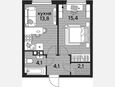 1-комнатная квартира, 39.50 м², 3/16 этаж фото 0