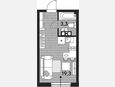 Студия, 22.60 м², 3/16 этаж фото 0