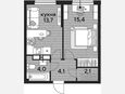1-комнатная квартира, 39.30 м², 12/16 этаж фото 0