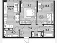 3-комнатная квартира, 61 м², 16/16 этаж фото 0