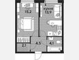 1-комнатная квартира, 39.80 м², 2/16 этаж фото 0