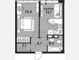 1-комнатная квартира, 39.30 м², 15/16 этаж фото 0