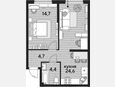 2-комнатная квартира, 48.40 м², 2/16 этаж фото 0